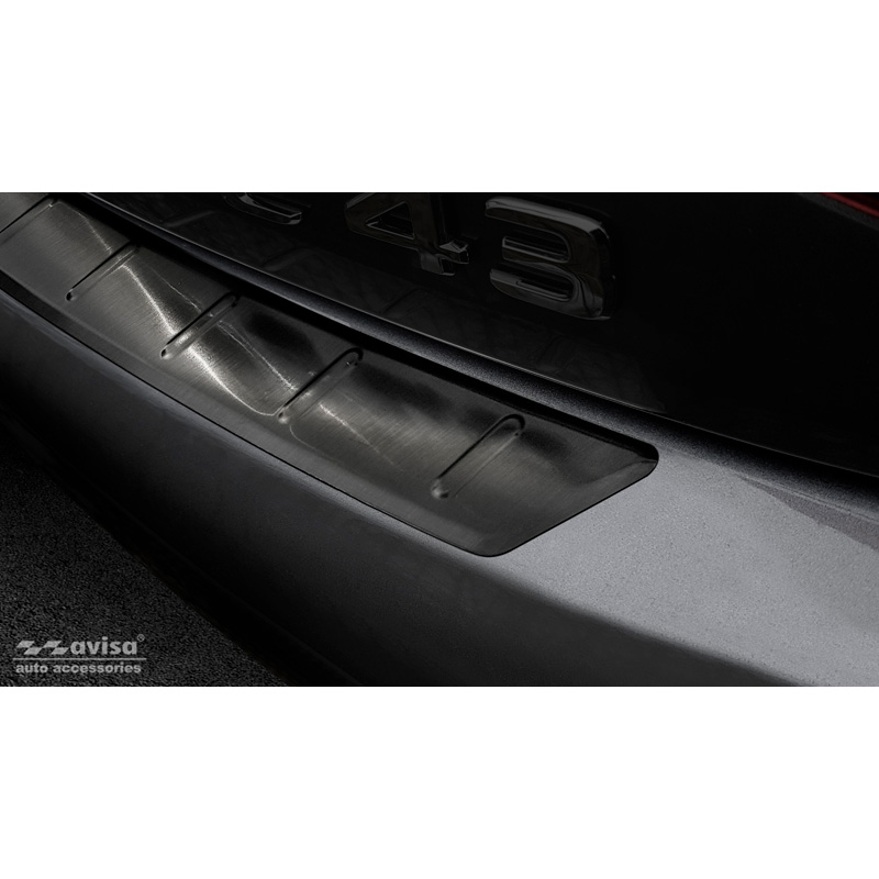 Protection de seuil arrière inox noir sur mesure pour Mercedes Classe C C205 Coupe AMG 2015-2021 'Ribs''