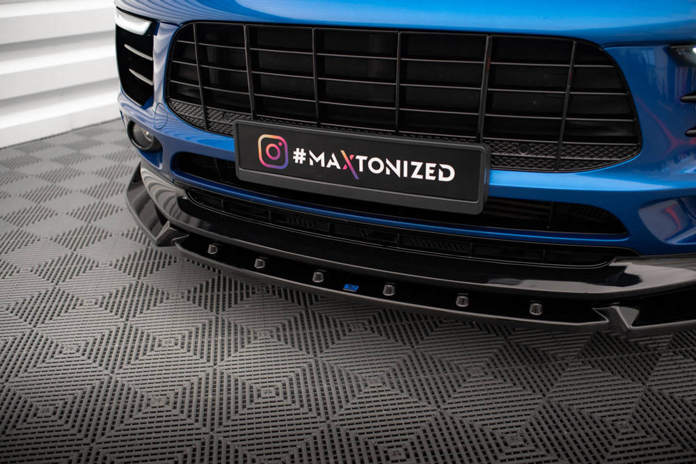 Voorspoiler V.2 Porsche Macan Mk1 Maxton Glans Zwart