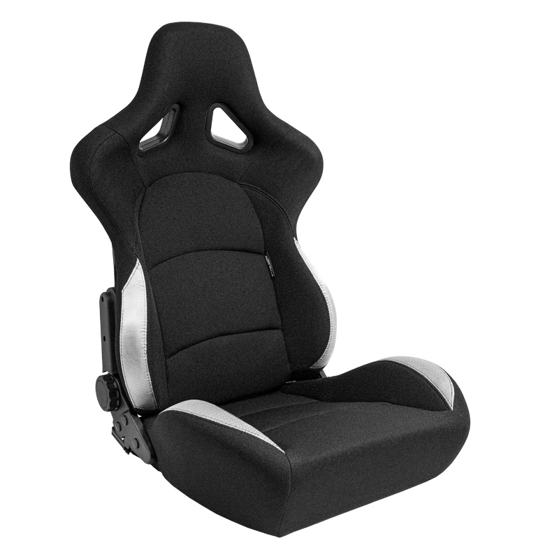 Siège baquet 'BS2' - Noir - Dossier réglable en polyester - incl. glissières