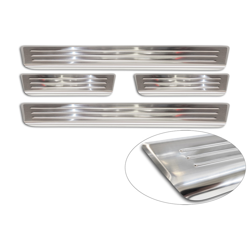 Seuils de portes inox sur mesure pour Opel Mokka II 2020- 'Lines' - 4-pièces