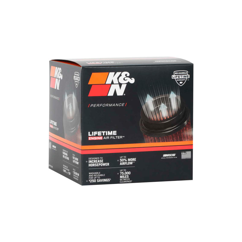 K&N Filtre à Air Universel Conique 100mm raccordement, 140mm de base, 114mm en haut, 83mm hauteur (RU-5153)