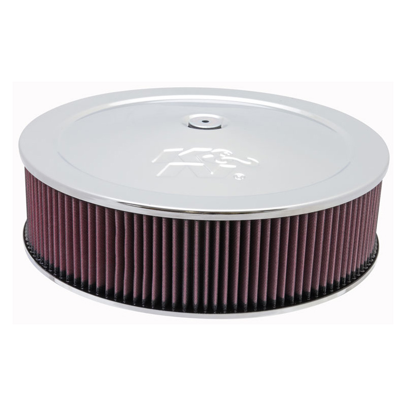 K&N Filtre à Air rond - 130mm raccord, 356mm diamètre, 143mm hauteur (60-1260)