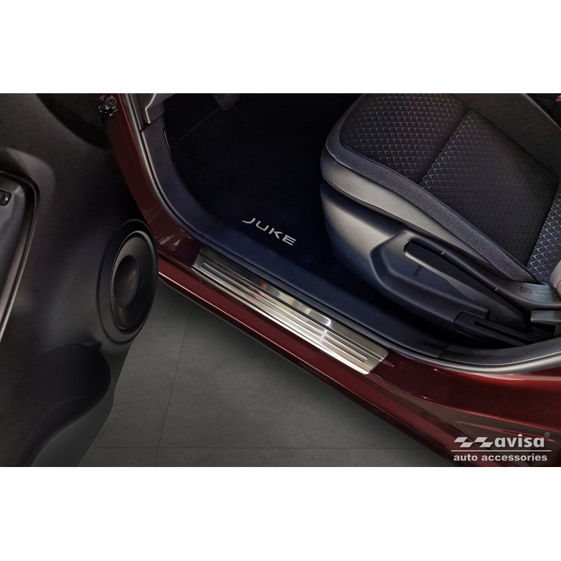 Seuils de portes inox sur mesure pour Nissan Juke II (F16) 2019- 'Lines' - 4-pièces
