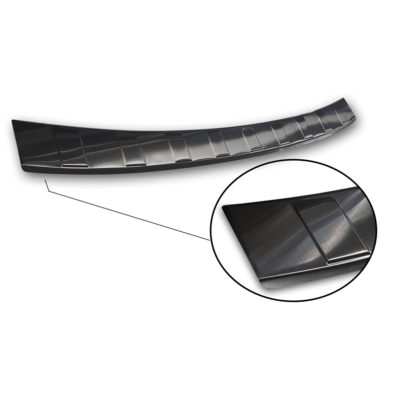 Protection de seuil arrière inox noir sur mesure pour Volvo V60 II 2018- incl. Cross Country & R-Design