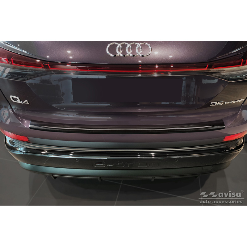 Protection de seuil arrière inox noir sur mesure pour Audi Q4 E-Tron 2021-