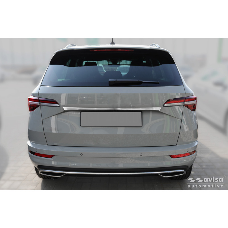 Avisa Revêtement d'habillage du hayon du coffre inox brossé sur mesure pour Skoda Karoq (NU7) Facelift 2022-