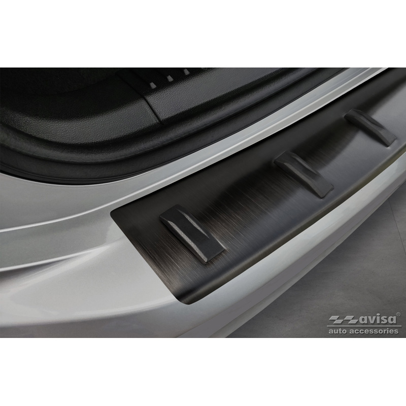 Protection de seuil arrière inox noir sur mesure pour Ford Focus IV Wagon incl. ST-Line 2018- 'STRONG EDITION'