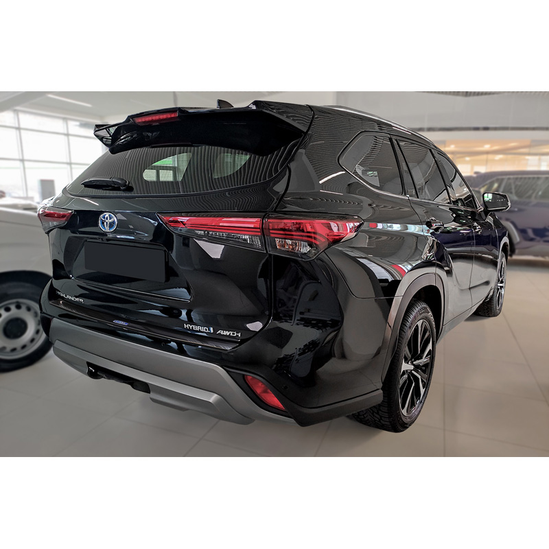 Protection de seuil arrière inox noir sur mesure pour Toyota Highlander (XU70) 2020- 'Hybrid'