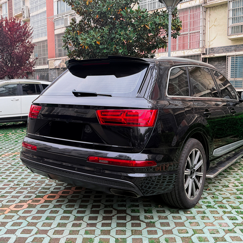 Becquet de toit (Spoiler Cap) sur mesure pour Audi Q7 (4M) 2015-2019 & FL 2019 incl. S-Line (ABS Noir Luisant)