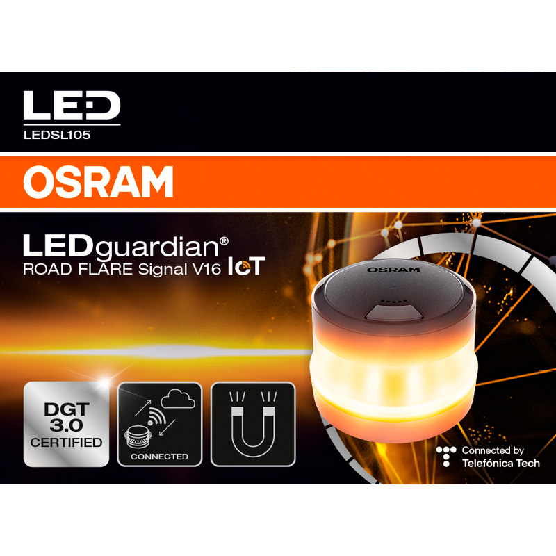 Osram LEDguardian® Road Flare Signal V16 IoT - Feux d'avertissement - DGT 3.0 Approuvé