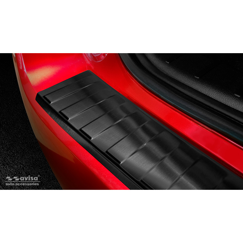 Protection de seuil arrière inox noir sur mesure pour Mitsubishi ASX Facelift 2019- 'Ribs'
