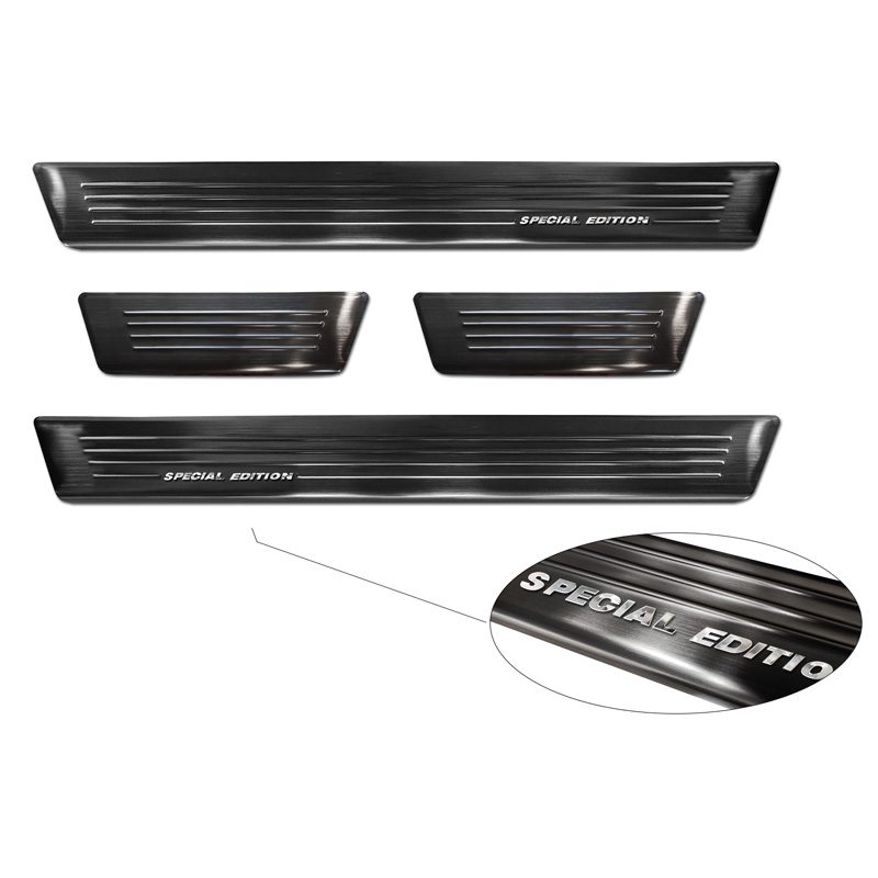 Seuils de portes inox noir sur mesure pour Audi Q2 Facelift 2020- 'Special Edition' - 4-pièces