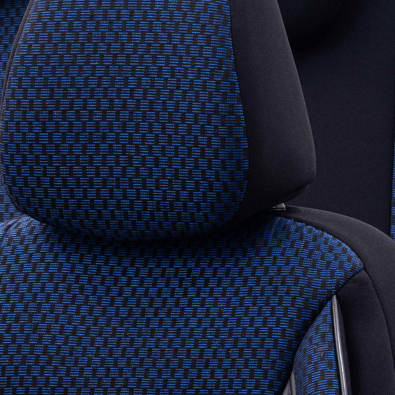 Housse de sièges universel en textile 'SelectedFit Sports' Noir/Bleu - 11-pièces - adapté aux Side-Airbags