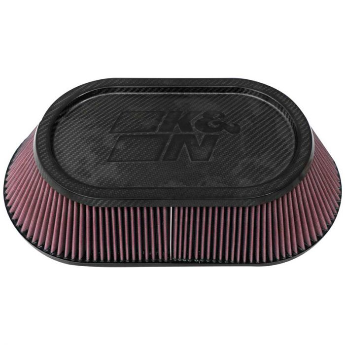 K&N Filtre à Air universel - avec fibre de carbone - raccord 102mm, 457mm x 254mm base, 349mm x 189mm du haut, 108mm hauteur  (RP-6103)