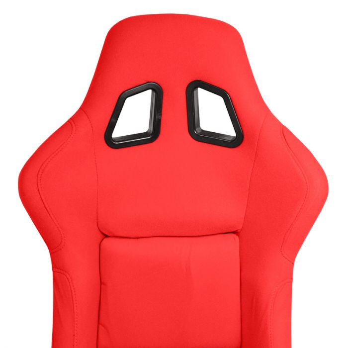 Siège baquet 'MO' - Rouge - Dossier fixe en polyester - incl. glissières