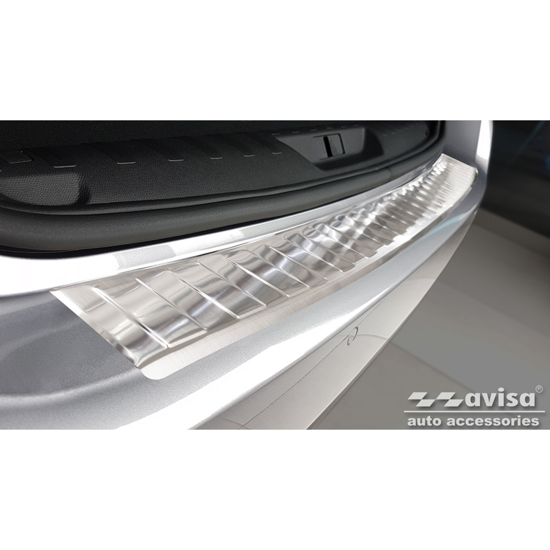 Protection de seuil arrière inox sur mesure pour Peugeot 308 II SW 2013-2017 & Facelift 2017-2021 'Ribs'