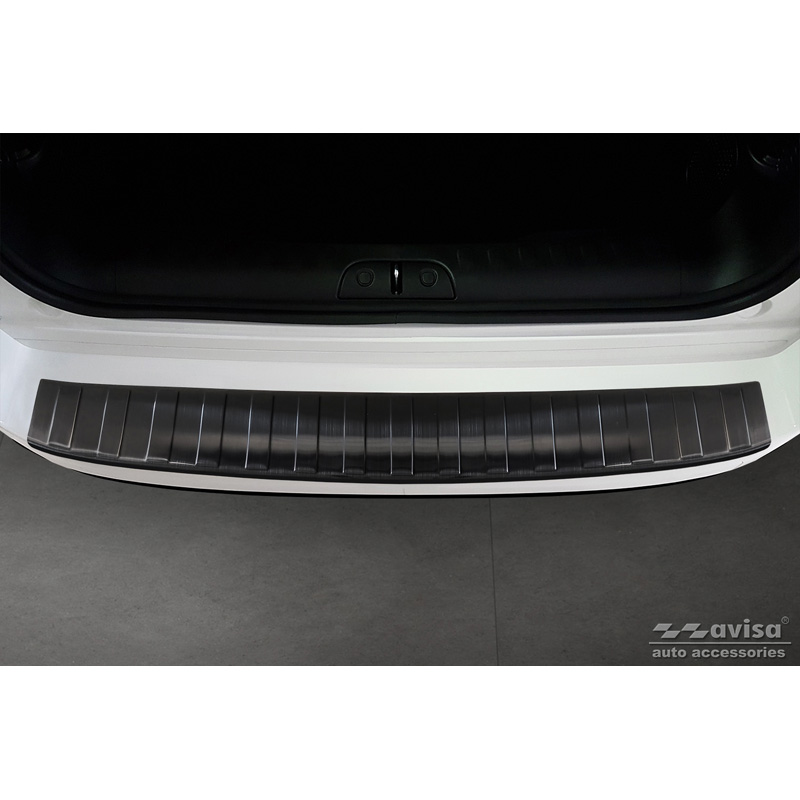 Protection de seuil arrière inox noir sur mesure pour Fiat 500L Facelift 2017- 'Ribs'
