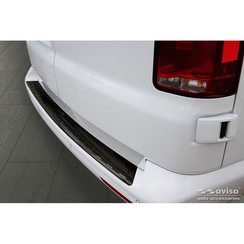 Protection de seuil arrière carboné 3D sur mesure pour Volkswagen transporter T5 2003-2015 & T6 2015-2010 & T6.1 2020-2022 'Ribs'