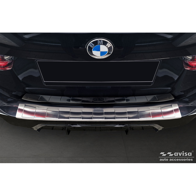 Protection de seuil arrière inox sur mesure pour BMW Série 3 Touring (G21) Facelift 2022- avec Pacquet-M 'Ribs'