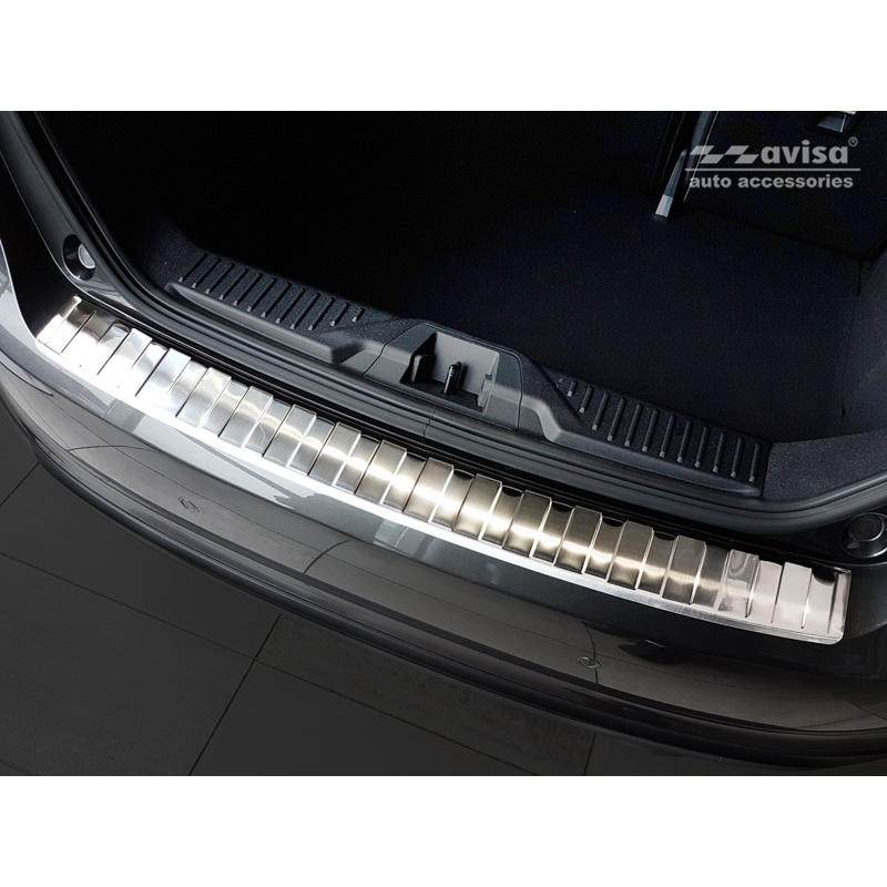 Protection de seuil arrière inox sur mesure pour Ford Fiësta MK8 2017- & Ford Focus III Facelift 2014-2018 'Ribs'