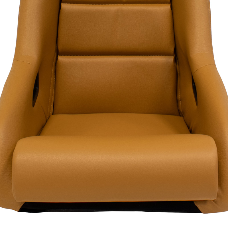 Siège baquet 'BS1' - Simili Cuir Beige - Dossier fixe en polyester - incl. glissières