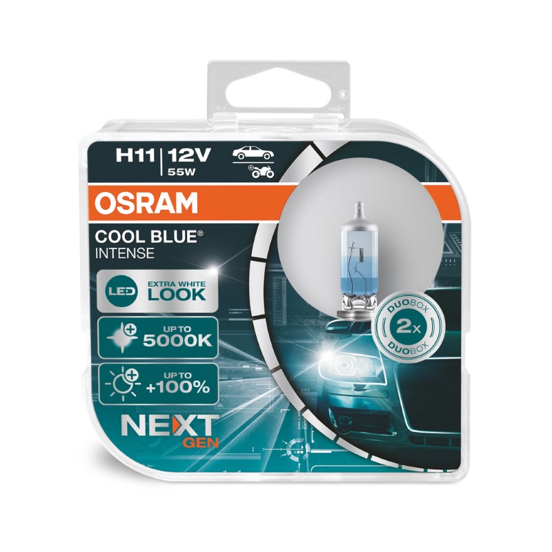 Halogeen OSRAM COOL BLUE Intense H11 12V 55W 2pcs/box Xenon Look
