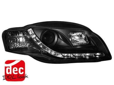 Phares Audi A4 B7 Yeux du Diable Dayline noire ELR