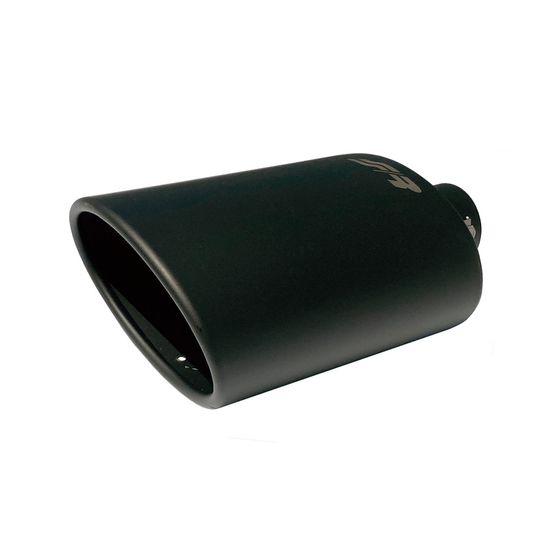 Simoni Racing Embout d'Échappement Ovale/Oblique Noir - 150x100xL255mm - Montage ->37-54mm
