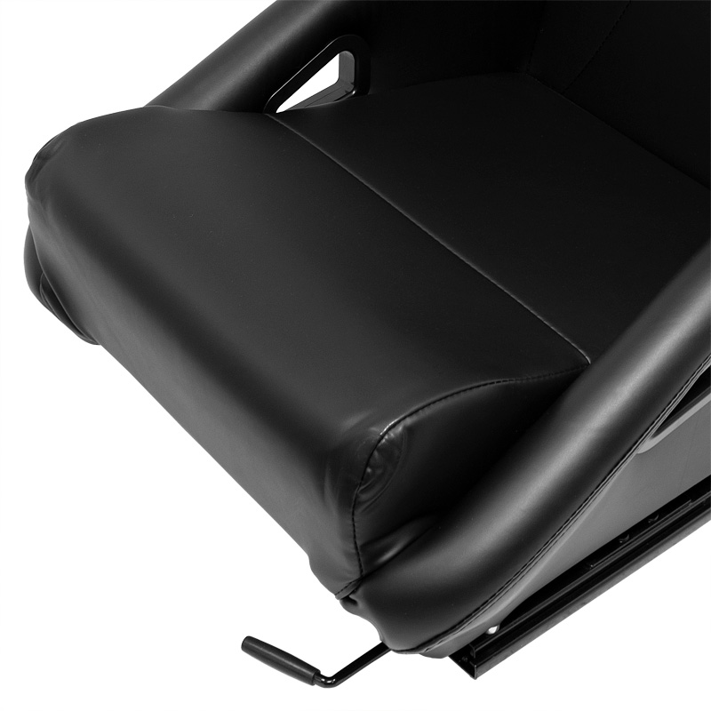 Siège baquet 'BH' - Simili Cuir Noir - Dossier fixe - incl. glissières