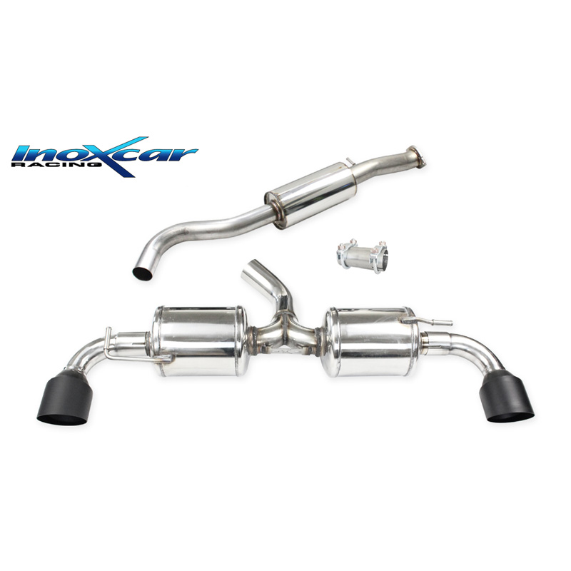 100% Inox Échappement Double sur mesure pour Toyota GR Yaris 1.6 (261cv) 2020- Ø65mm Droite/Gauche 100mm Racing Ceramic Black