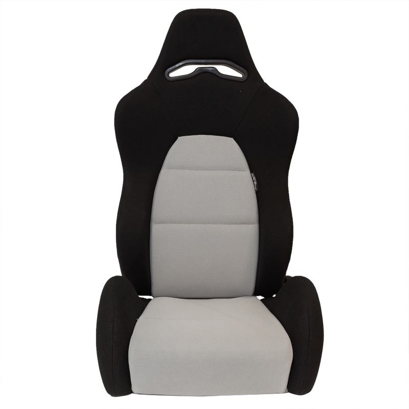 Siège baquet 'Eco' - Noir/Gris - Dossier réglable (à droite) - incl. glissières