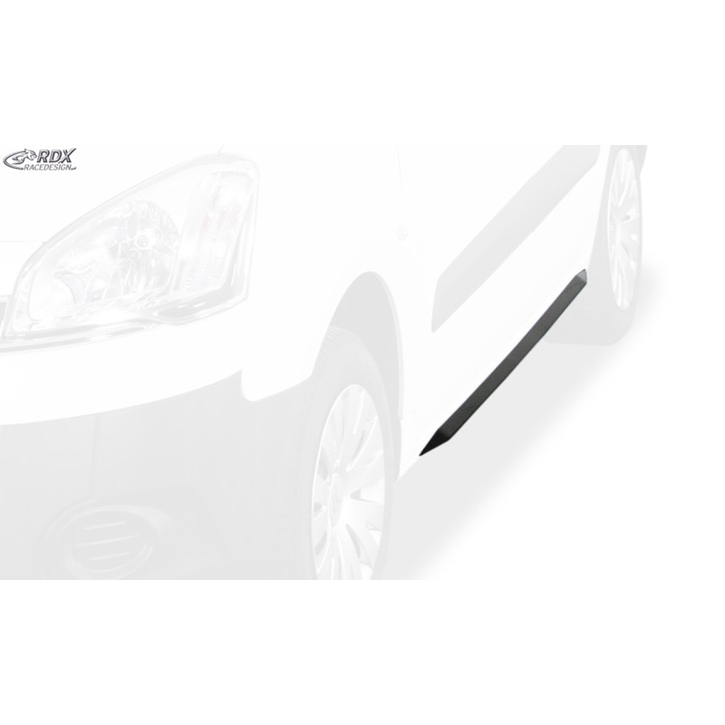 Jupes latérales 'Slim' sur mesure pour Citroën Berlingo (B9)/Peugeot Partner 2008-2018 (ABS noir luisant)
