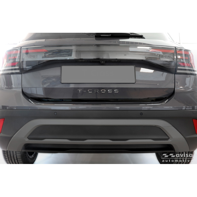 Avisa Moulure de hayon en Inox Noir Chrome sur mesure pour Volkswagen T-Cross 2019-2024 & Facelift 2024-