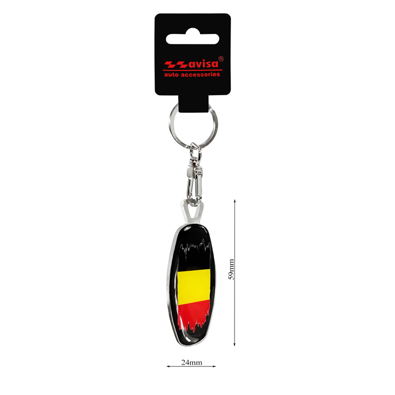Porte-clés en acier inoxydable - Emblem/ Flag Star of David+BE
