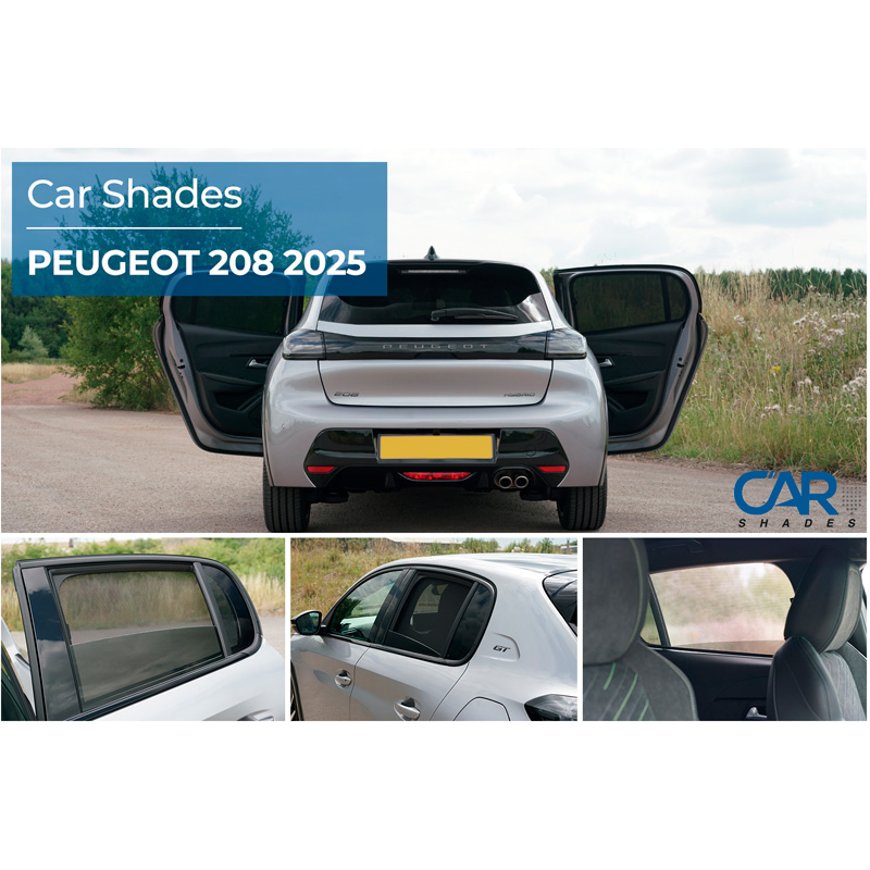Set de Car Shades (portes arrières) sur mesure pour Peugeot 208 II 2019- incl. e-208 (2-pièces)