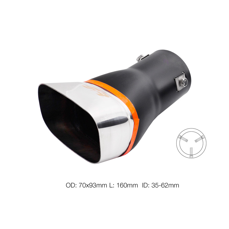 Simoni Racing Embout d'Échappement DTM Inox - Ø93x70xL160mm - Montage 35-61mm