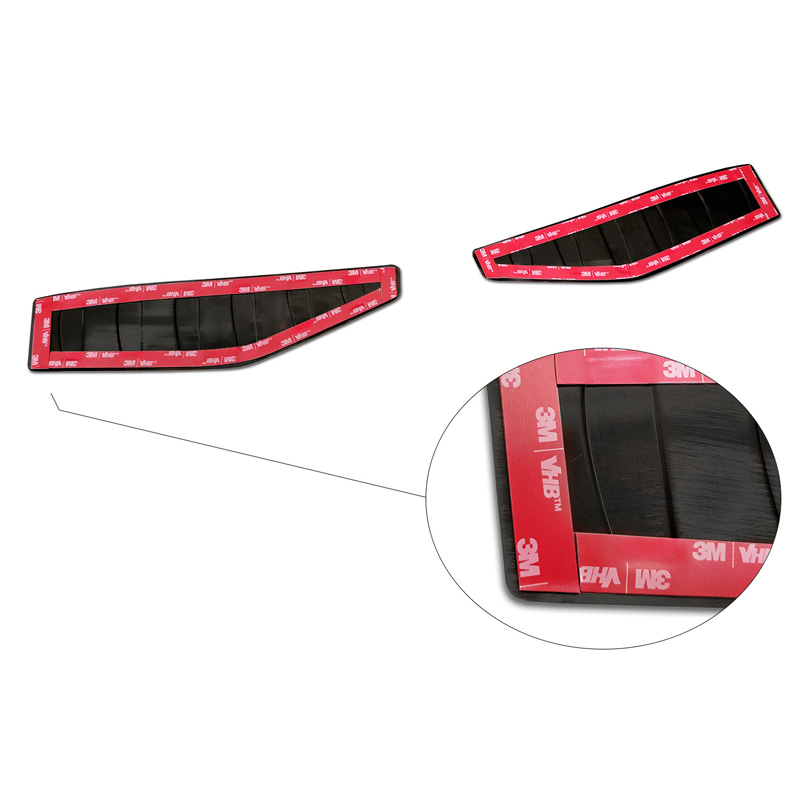 Protection de seuil arrière inox noir sur mesure pour Ford Mustang Mach-E 2020- 'Ribs' (2-pièces)