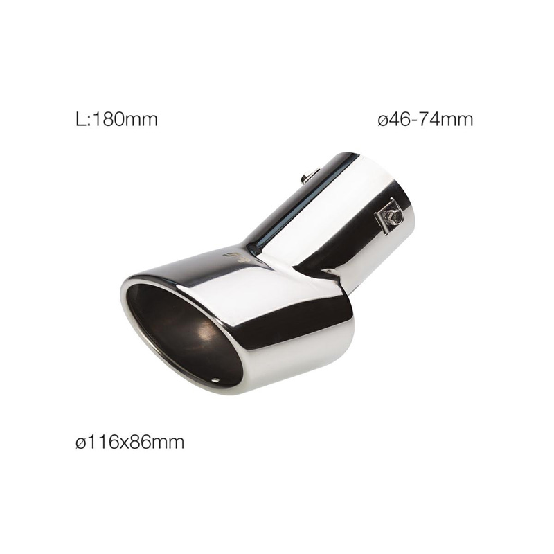 Simoni Racing Embout d'Échappement Ovale Inox - 116x86xL180mm - Montage 46->74mm