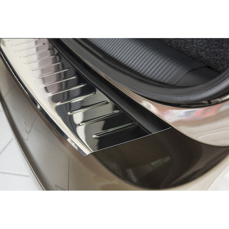 Protection de seuil arrière inox sur mesure pour Skoda Yeti City 2013-2017 'Ribs'