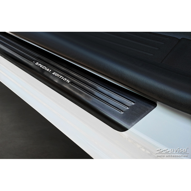 Seuils de portes inox noir sur mesure pour Renault Kangoo III Furgon & Nissan Townstar & Mercedes Citan 2021- - 'Special Edition' - 4-pièces