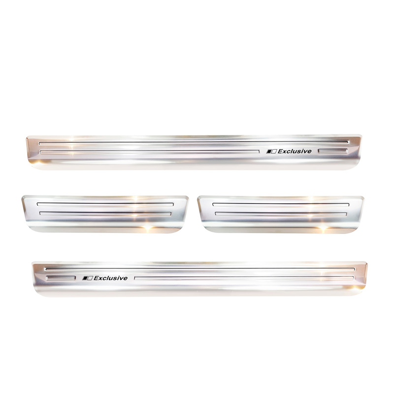 Seuils de portes inoxydable sur mesure pour Volkswagen Touareg (CR7) 2018- Incl. Facelift - 'Exclusive' - 4-pièces