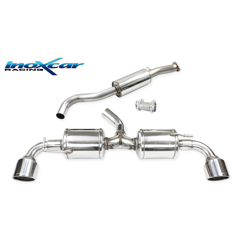 100% Inox Échappement Double sur mesure pour Toyota GR Yaris 1.6 (261cv) 2020- Ø65mm Droite/Gauche 110mm X-Race
