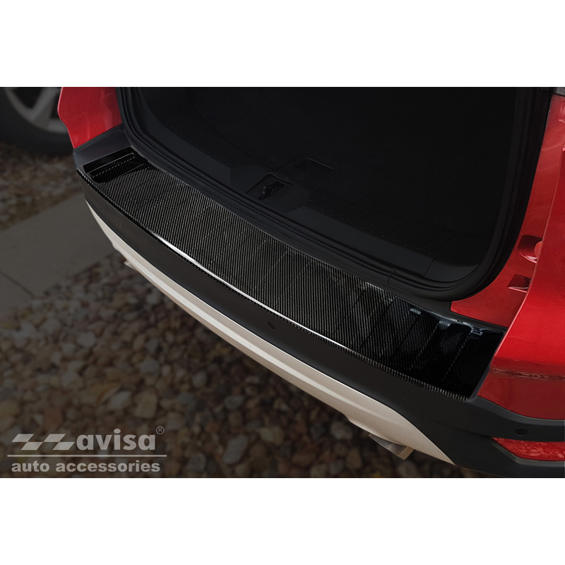 Protection de seuil arrière carboné 3D sur mesure pour Ford Kuga II 2013-2019 'Ribs'