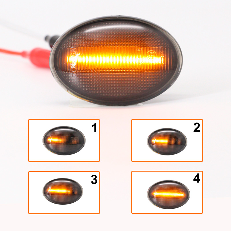 Set de Clignotants Latéraux LED sur mesure pour Mini R55 Clubman / R56 / R57 Cabrio / R58 Coupe / R59 Roadster - Fumée - incl. Feux Dynamiques