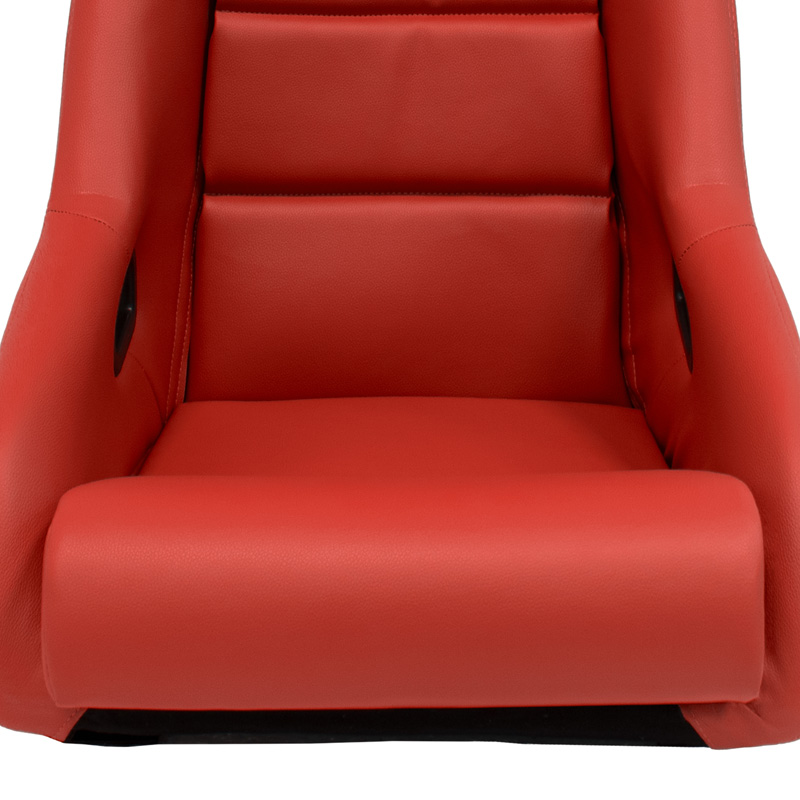 Siège baquet 'BS1' - Simili Cuir Rouge - Dossier fixe en polyester - incl. glissières