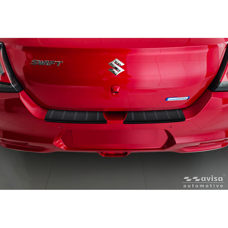 Protection de seuil arrière inox noir mat sur mesure pour Suzuki Swift VI 2024- 'Ribs'