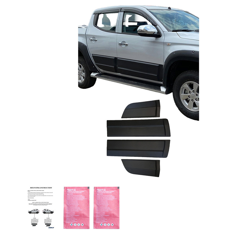 Jeu de baguettes de porte sur mesure pour Mitsubishi L200 Triton 5/6 2015- - Noir mat