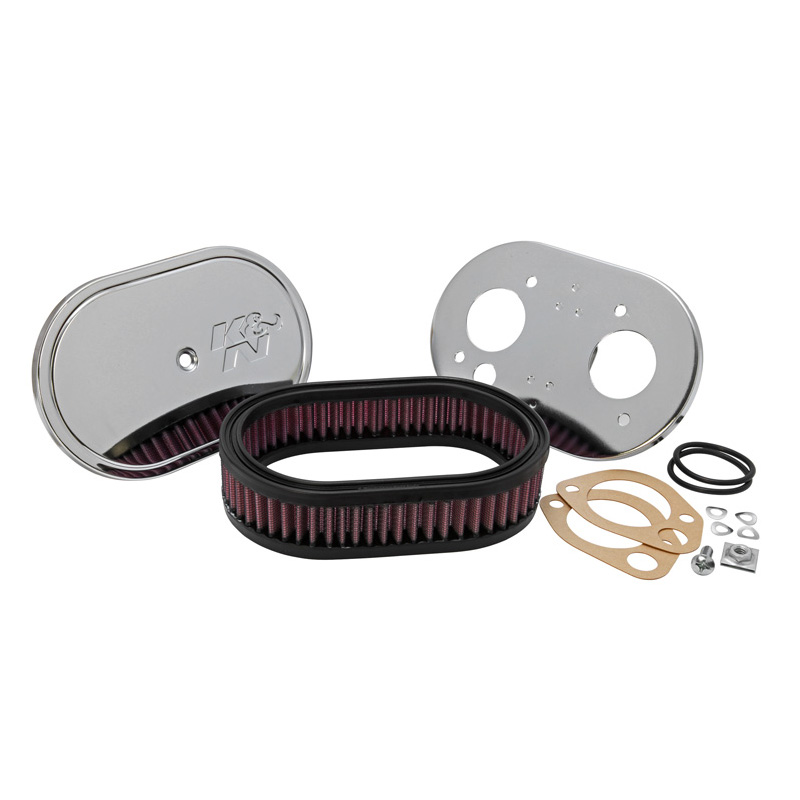 K&N Filtre à Air ovale petit sur mesure pour carburateur Weber 40 DCOE, Hauteur d'assemblage 47mm (56-1270)