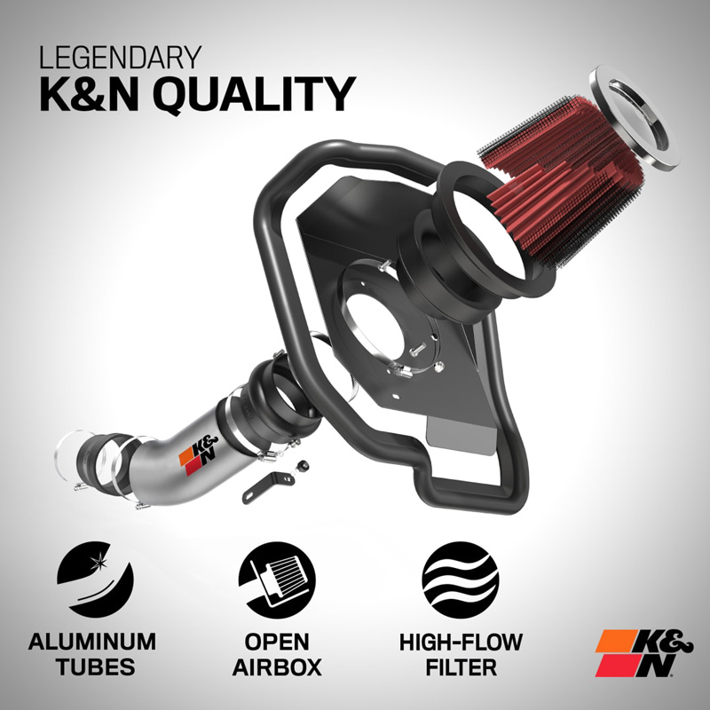 K&N Kit d'admission Typhoon sur mesure pour BMW 340i & 440i 3.0L L6 2016-2020 (69-2029TC)