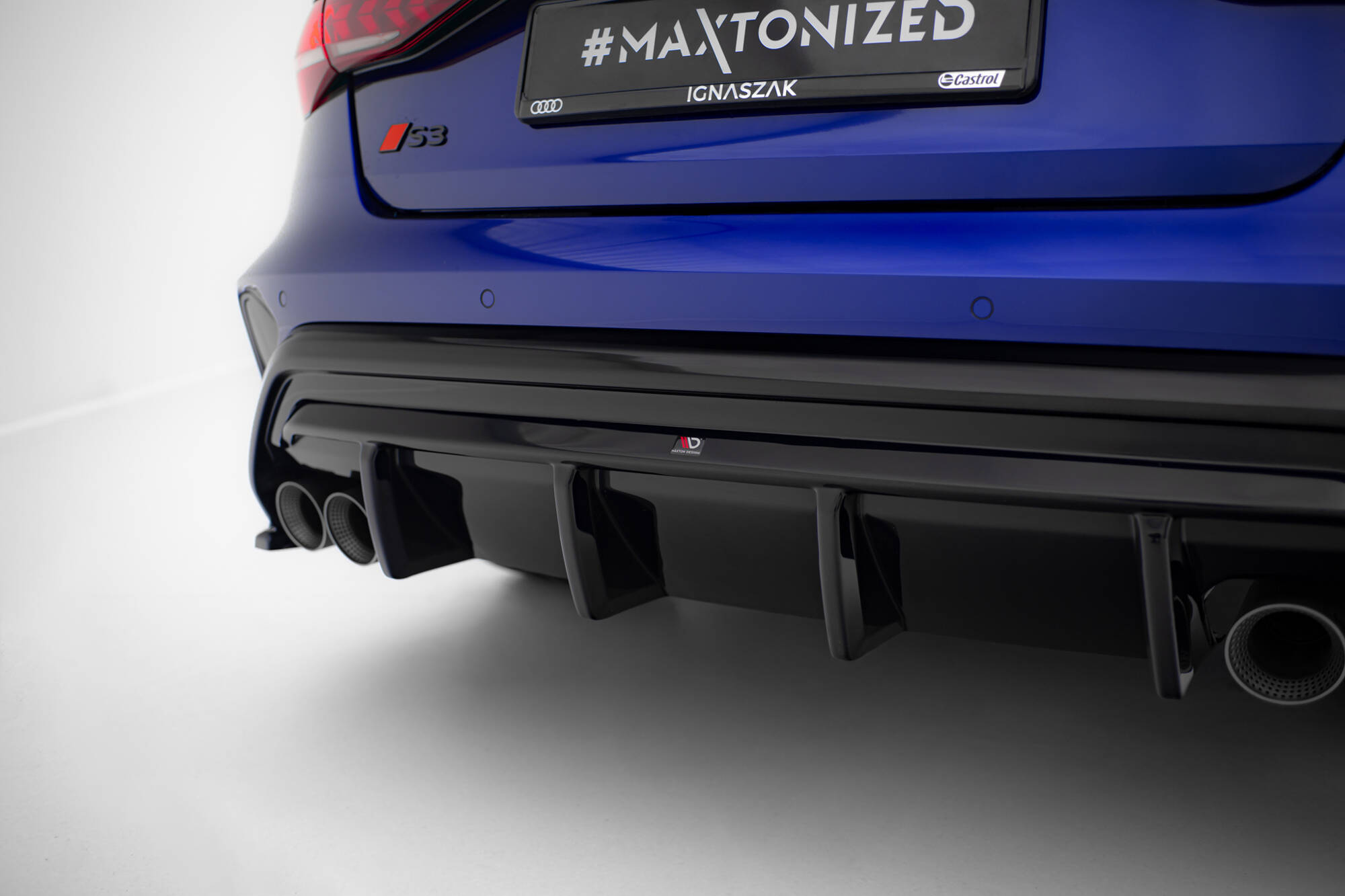 Achter Diffuser Audi S3 Sedan 8Y Facelift Maxton Glanzend zwart